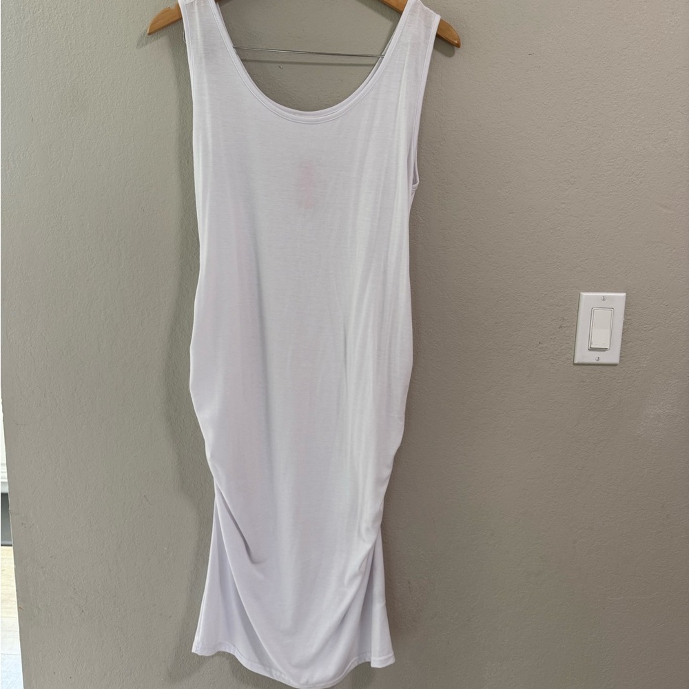 Liu & Qu White Ruched Tank Dress XL NWT